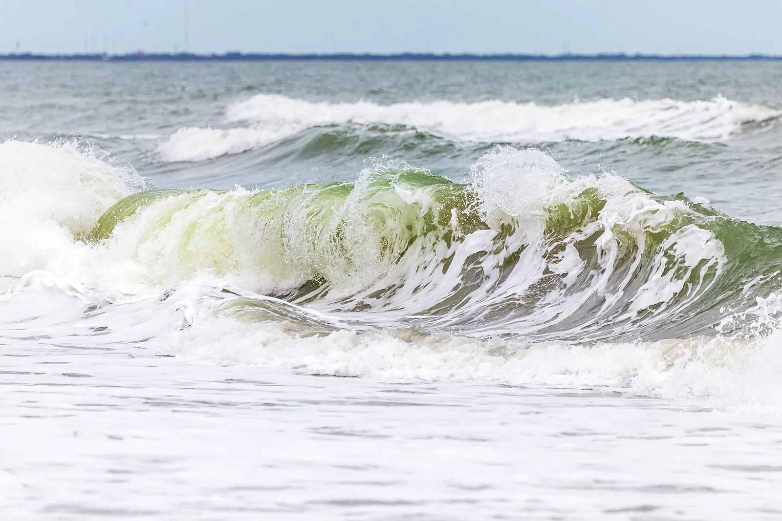 An Atlantic wave breaking at Lori Wilson Park, Cocoa Beach