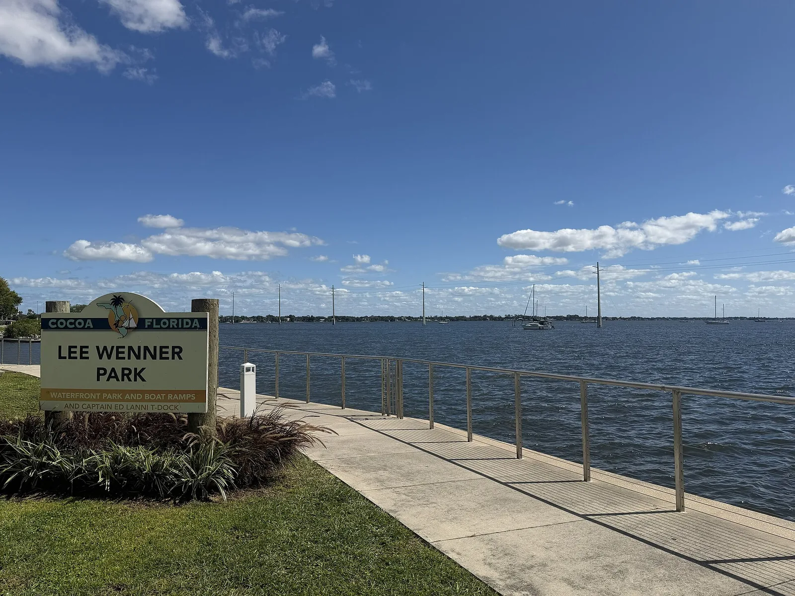 The Indian River waterfront at Lee Wenner Park, Cocoa Village