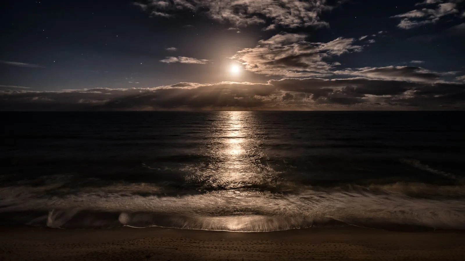 Moonlight over the Atlantic at Indialantic