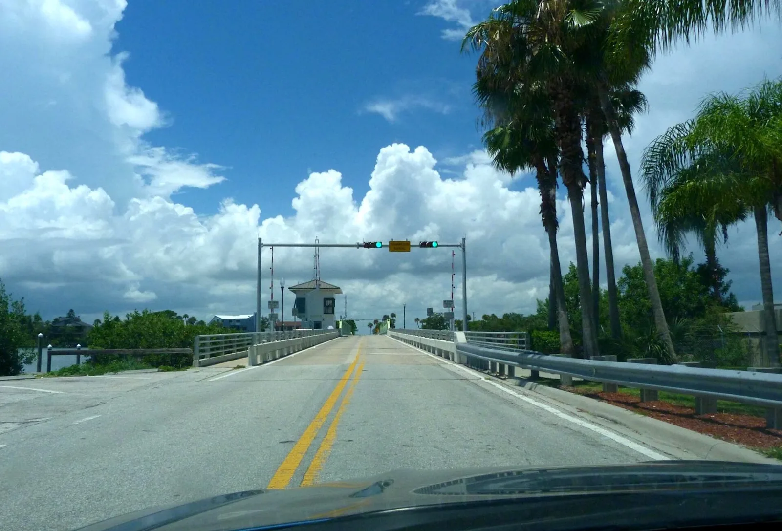 Approaching the Mathers swing bridge over the Banana River, Indian Harbour Beach
