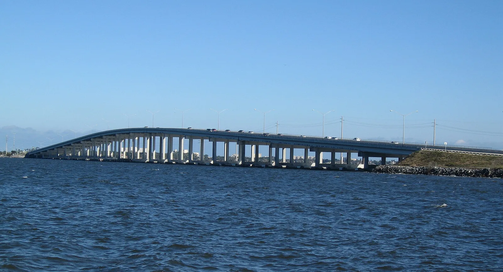The Eau Gallie Causeway arching over the Indian River