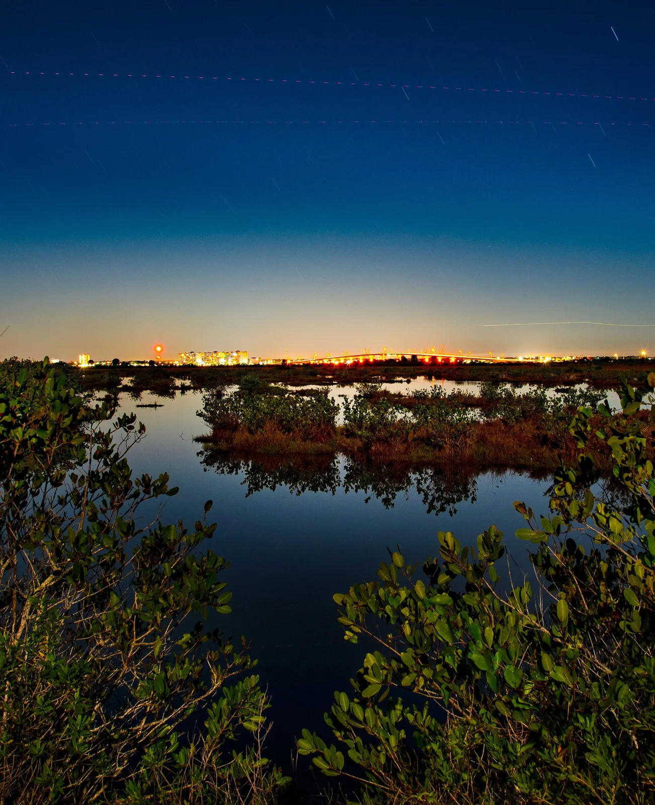 Sunset over the Indian River Lagoon at the Max Brewer Bridge, Titusville